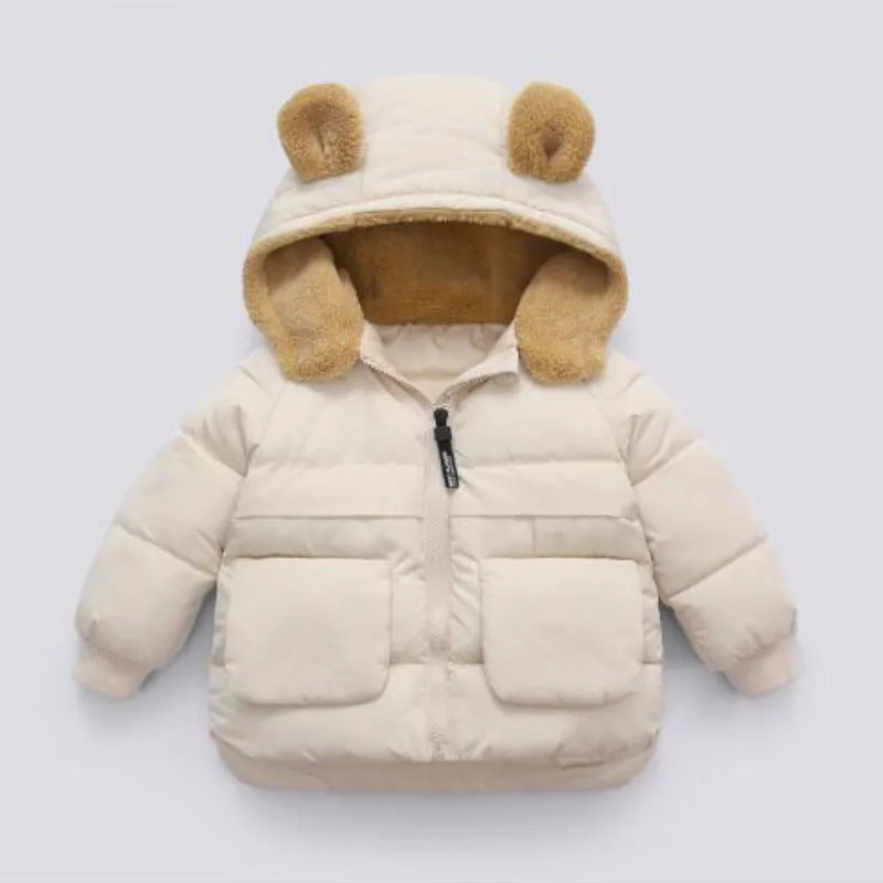 

Winter fur collar warm jacket down coat boys girls clothes thickened 2-7year old baby fashion Korean version children's clothing