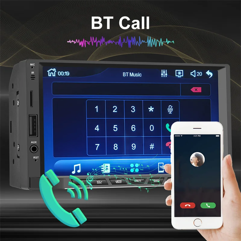 Автомагнитола SIYA 2 Din 7 дюймов Bluetooth FM GPS сенсорный экран