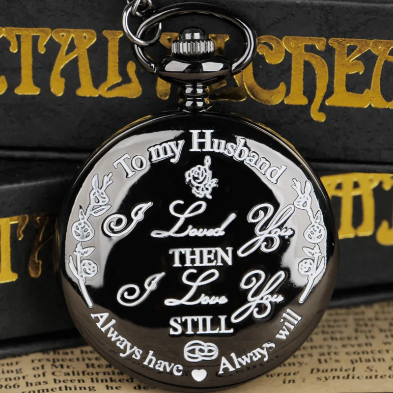 

Classic Alphabet Engraved Quartz Pocket Watch Roman Numerals with Chain Pendant Clock Woman Gift for Husband Fashion Jewelry