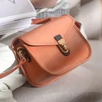 Fashion high quality natural real leather ladies small lock shoulder bag casual daily outdoor mini cute summer messenger bag