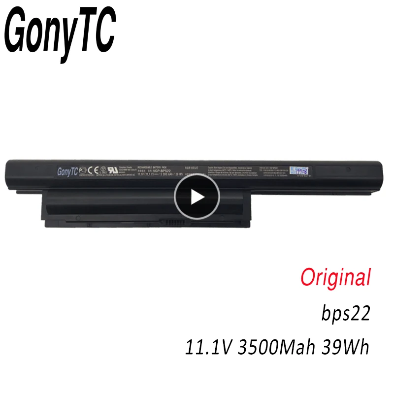 

GONYTC 11.1V New Laptop Battery For Sony VAIO BPS22 VGP-BPS22 VGP-BPS22A VGP-BPL22 VPC-EB3 VPC-EB33 VPC-E1Z1E EC2 6C