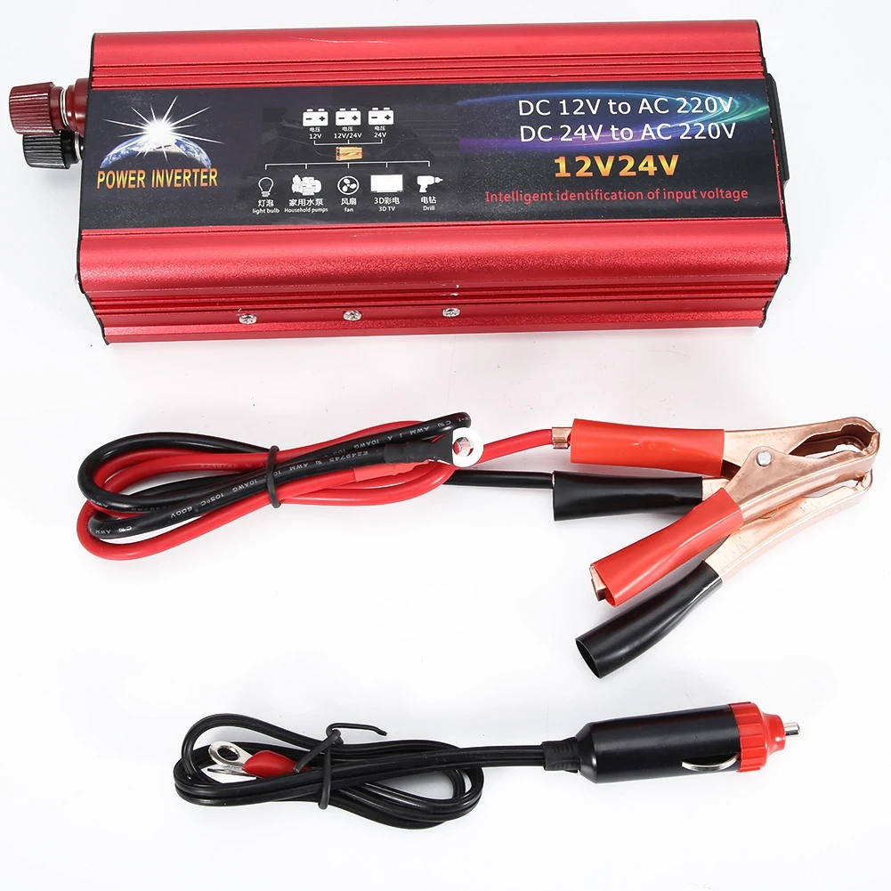 

Universal 12V 24V Car Solar Power 1500W Inverter Converter 12V to 220V