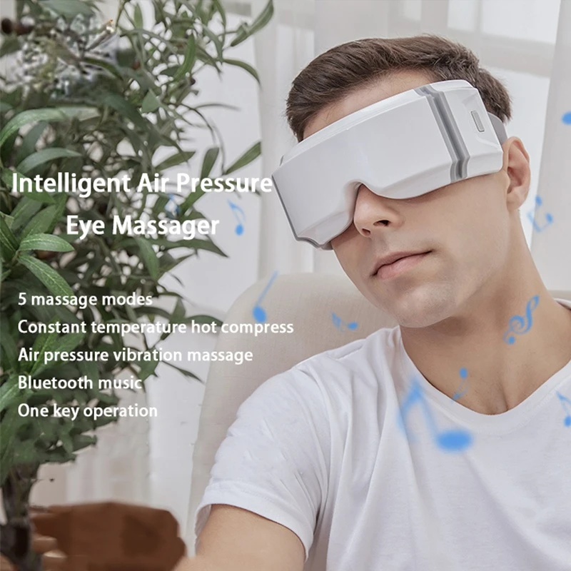 

Умный Вибрационный массажер для глаз 5D, портативная подушка безопасности, горячий компресс, Bluetooth, улучшение зрения, снятие усталости глаз