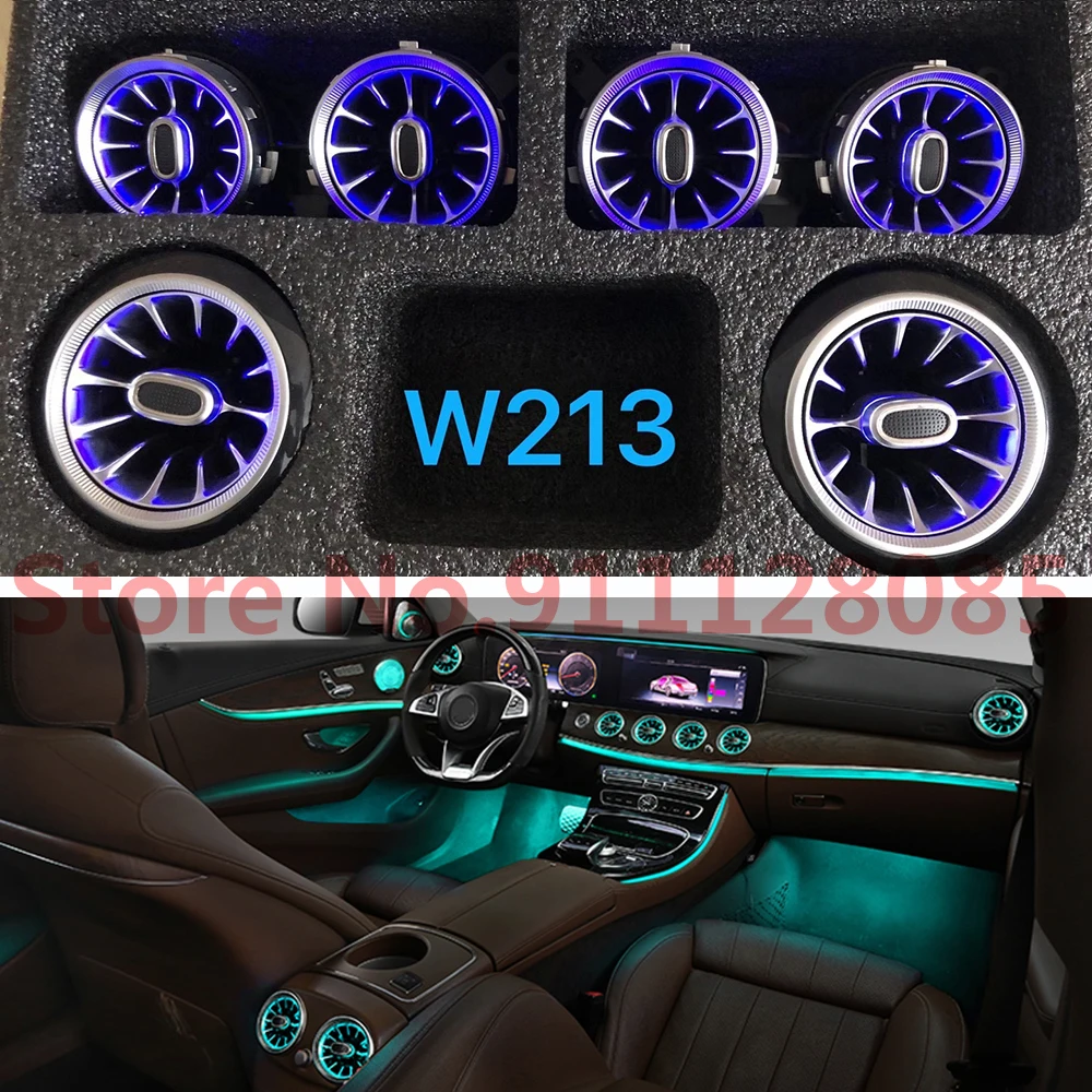 Front Rear Air Condition LED Ambient Light For W213 Turbine Air Outlet LED Lights For Benz E class W213 E200 E320 Air Vent Inlet