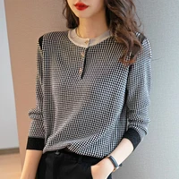 knitted long sleeve pullover sweater lady casual o neck women spring autumn style knitted pullover tops