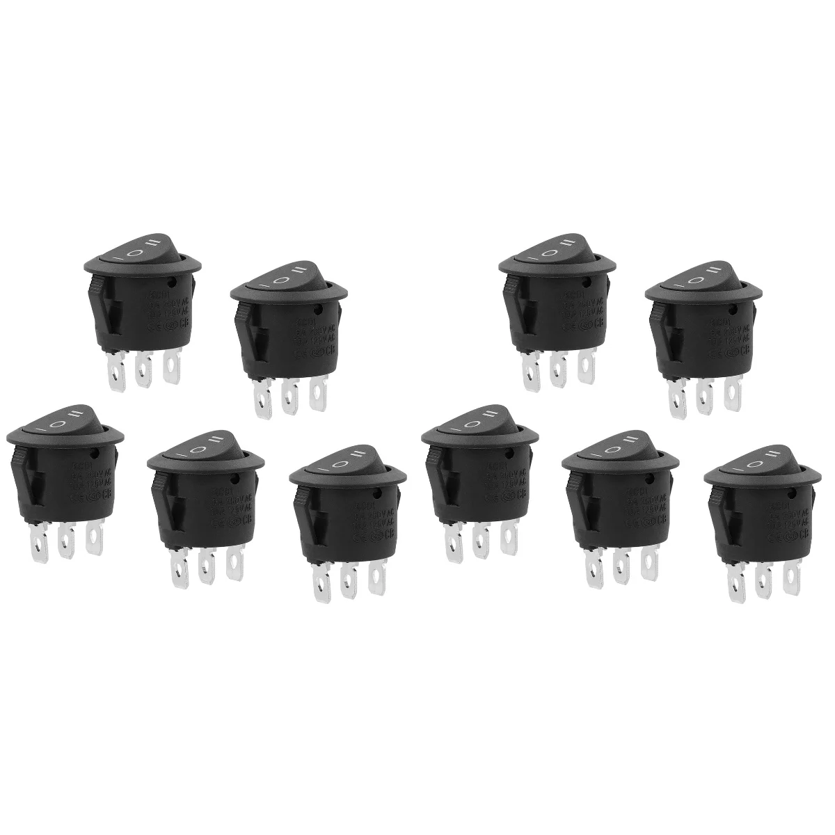 

2pcs Car Push Button WINOMO 5 PCS 3 Car Round Rocker Switches 23mm Single Pole Toggle Switch Double Throw Push Buttons