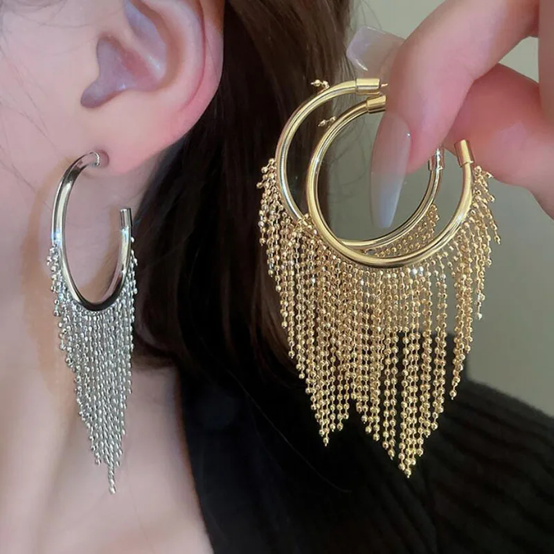 

Trendy Jewelry 925 Silver Needle Hot Selling Cool Trend Tassel Earrings For Women Party Gift Vintage Temperament Ear Accessories