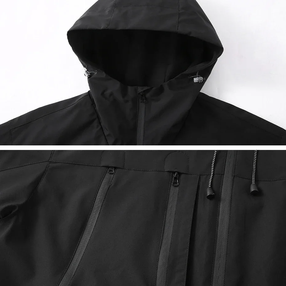 Мужская водонепроницаемая ветровка в стиле карго размеры до 10XL