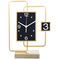 Luxury Desktop Clock Living Room Modern 3d Wall Clock Metal Gold Clocks Table Watch Desk Clock Relogio De Mesa Home Decoration