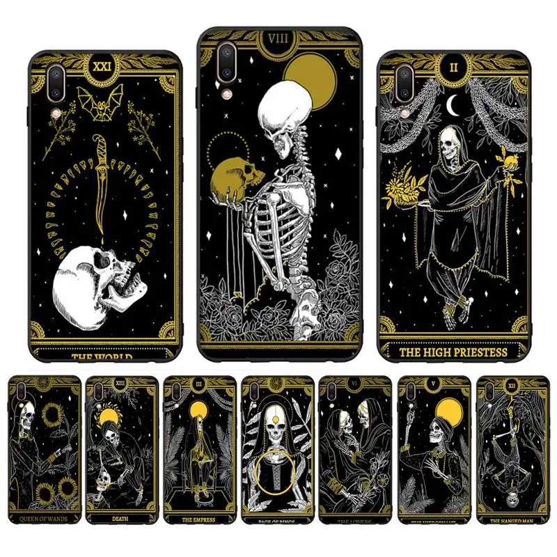 

Death Tarot Phone Case Case For Oppo Reno Realme C3 6Pro Cover For vivo Y91C Y17 Y19 Funda Capa