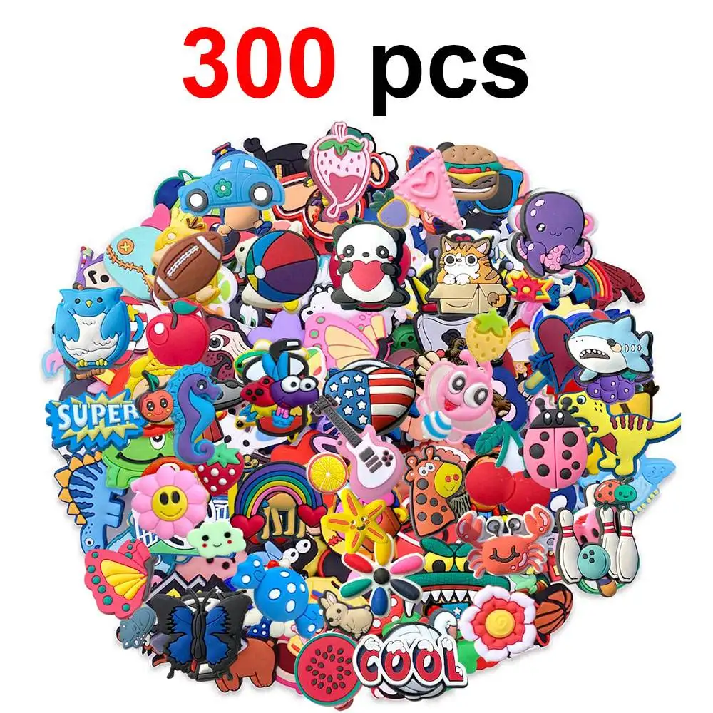 

300 Pack Random Shoe Charms Decorations for Crocs Bundle Wholesale Boys Girls Kids Women Christmas Gifts Birthday Party Favors