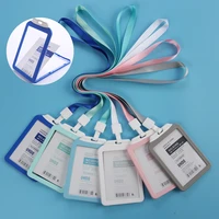 exhibition work permit card sleeve badge id medical bus card holder with lanyard for students office nures accessories supplis