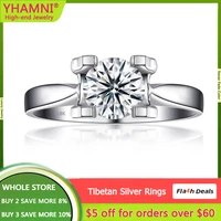 never fade white gold color rings for women solitaire 2 0ct round cut zirconia stone engagement wedding band bridal jewelry r118
