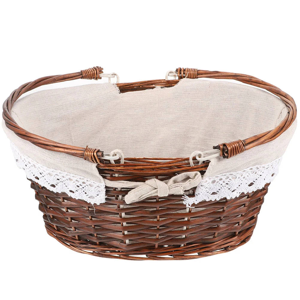 

Gift Basket Picnic Shopping Woven Storage Wicker Easter Cloth Vegetable Baskets