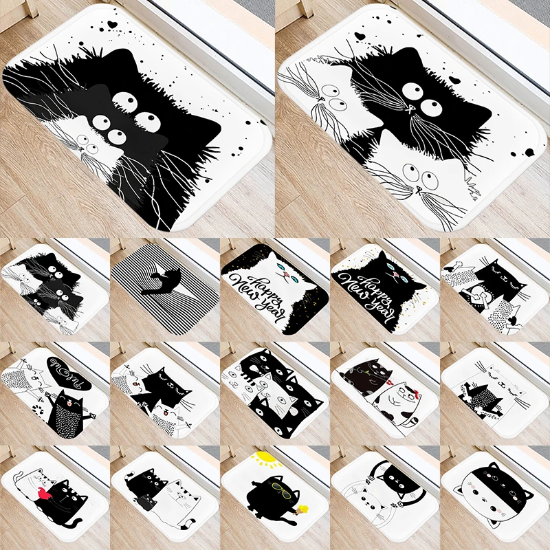 

Cute cat print kitchen entrance doormat large rug doormat colorful indoor floor mat non-slip rug