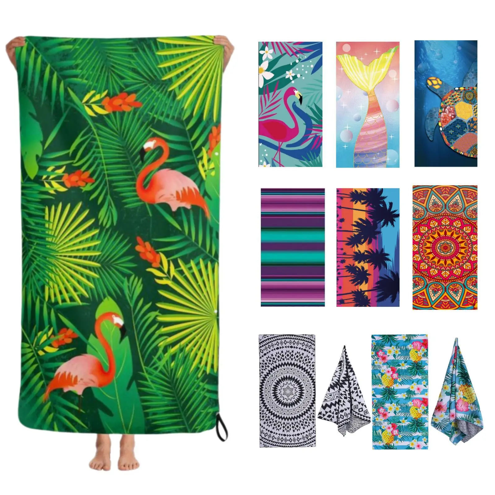 Sand Free Pool Blanket Thin Quick Fast Dry Absorbent Oversized Lightweight Bath Towels