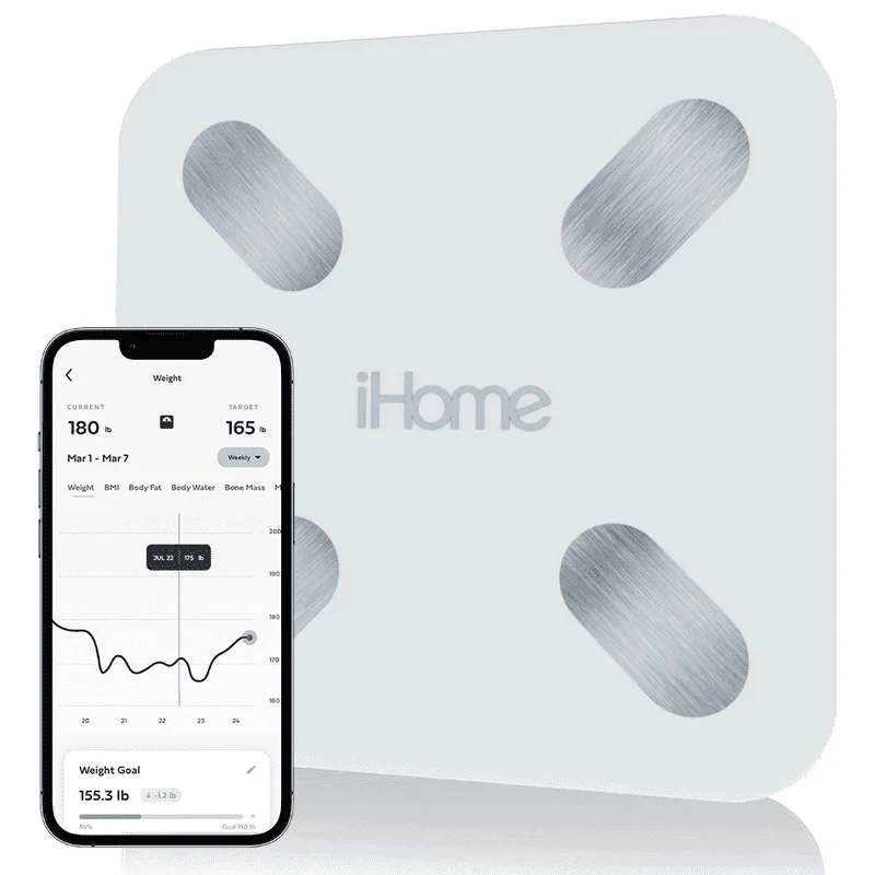 

Smart Scale with BT and App Analysis, White - Track Body Weight Composition, BMI, and Body Fat Percentage Storage drawer Home S