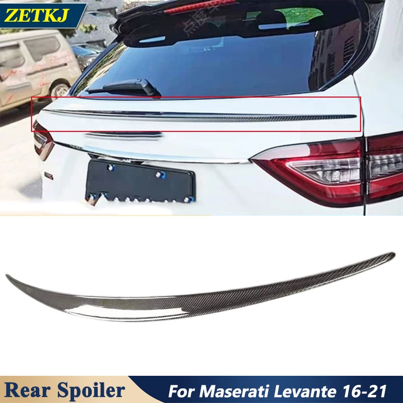 

Real Carbon Fiber Car Rear Wing Spoiler Styling Back Car Refitting Modification Tail Decoration For Maserati Levante 2016-2021