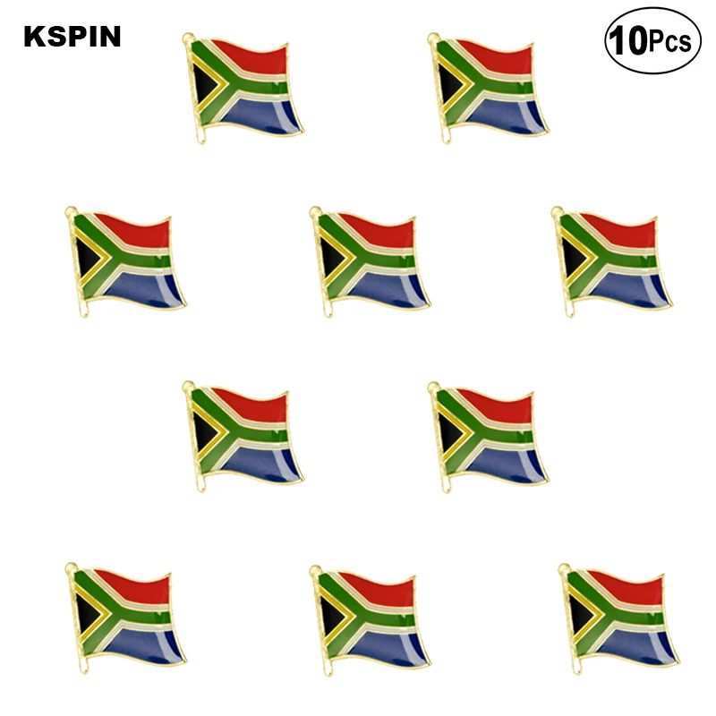 

10 шт./партия, броши-значки с изображением южноафриканского флага