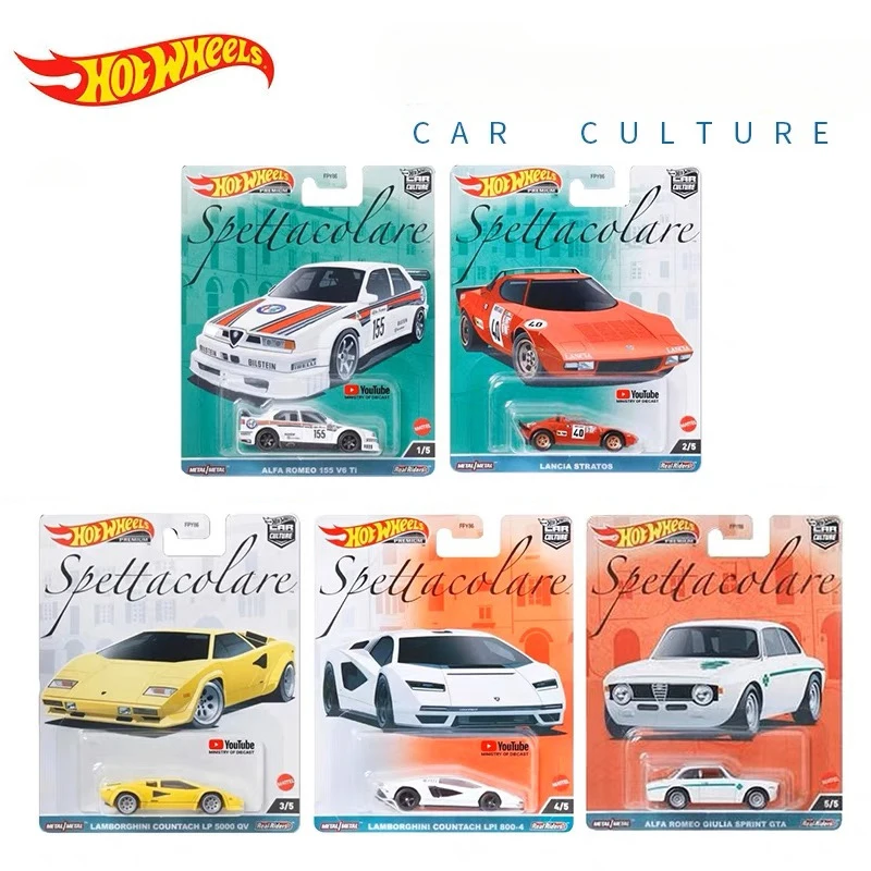 

Original Hot Wheels Car Culture Premium Alloy Diecast 1:64 Vehicle FPY86 Real Riders Lamborghini Lancia Alfa Romeo Kids Toys Boy