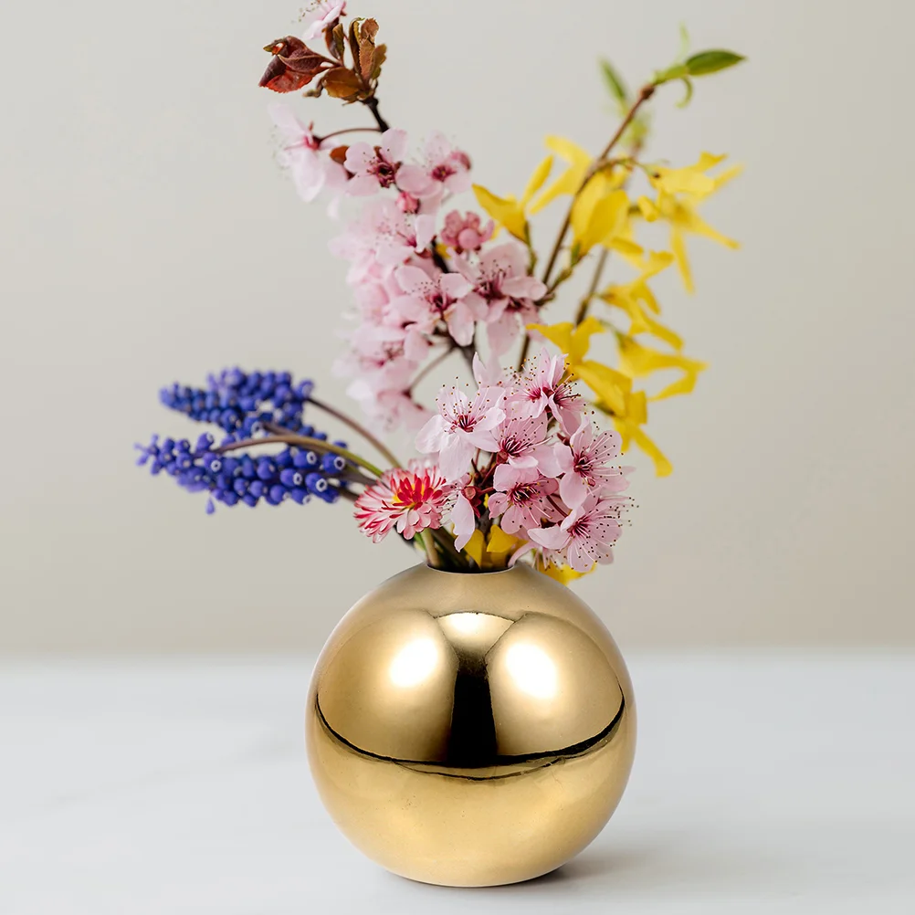 

Electroplated Ceramic Vase Flower Small Terrarium Decorations Table Centerpiece Arrangement Pot Retro Home Dried Crafts Desktop