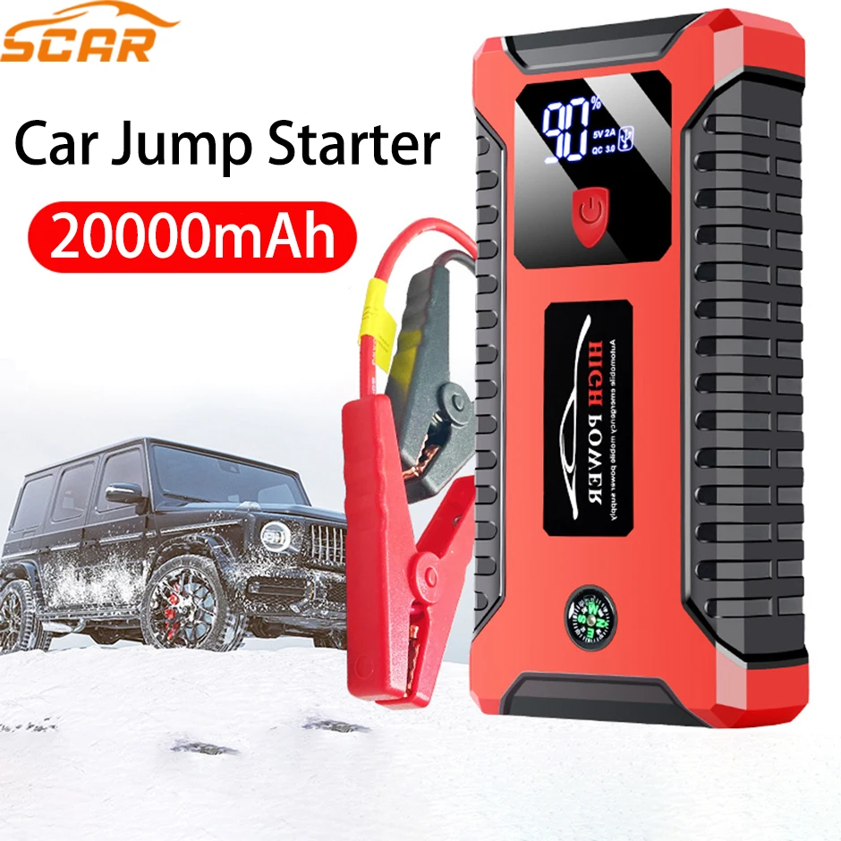 20000mAh Car Jump Starter 1000A 12V Output Portable Emergency Start-up Charger for Cars Booster Battery Starting Device