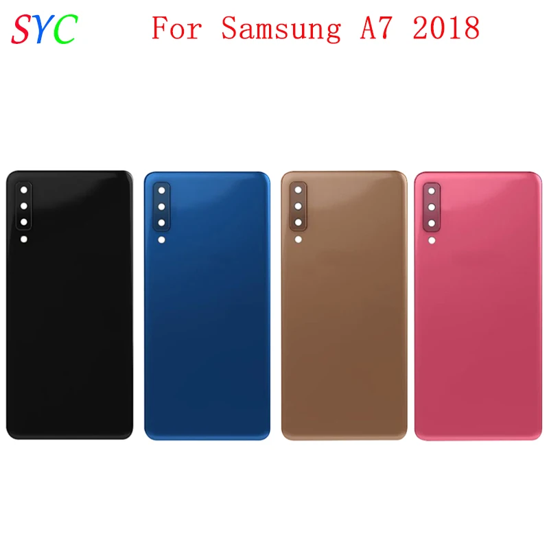 

Rear Door Battery Cover Housing Case For Samsung A7 2018 A750 Back Cover with Camera Lens Logo Repair Parts