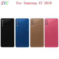 rear door battery cover housing case for samsung a7 2018 a750 back cover with camera lens logo repair parts