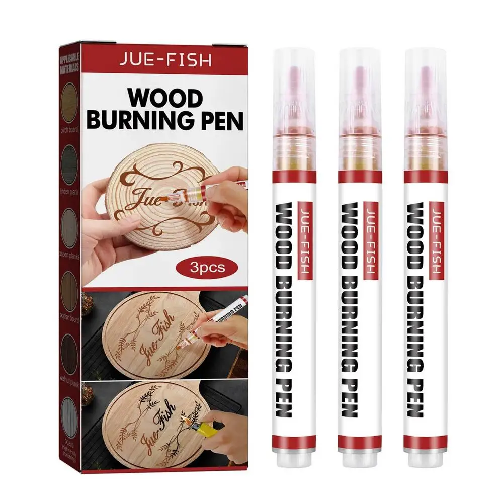 3pcs/set Wood Burning Pen Safe Non-toxic Scorch Wood Burned Marker Children DIY Chemical Wood-burning Pens Wood Crafts Tool