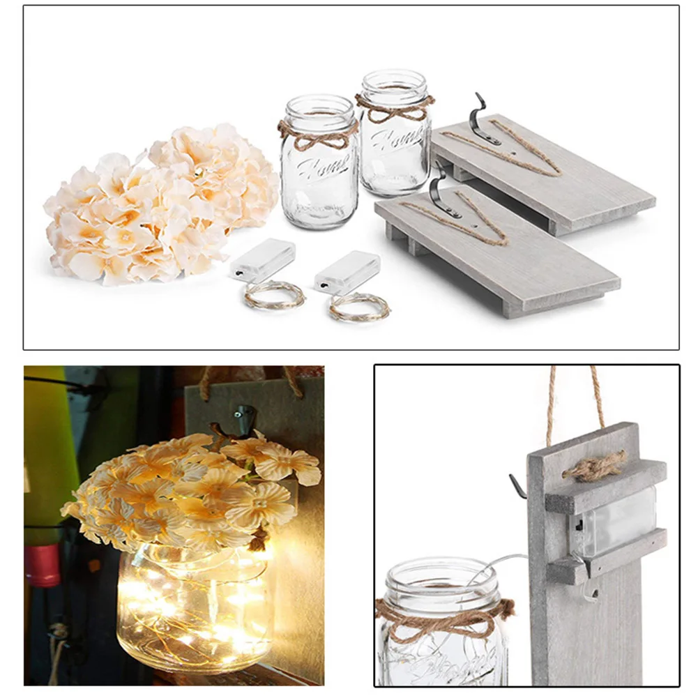 

Fairy Mason Jar Cafe Bar Beautiful With Flower Rustic Housewarming Sconces Home Decoration Hanging Light Bedroom Gifts Wedding