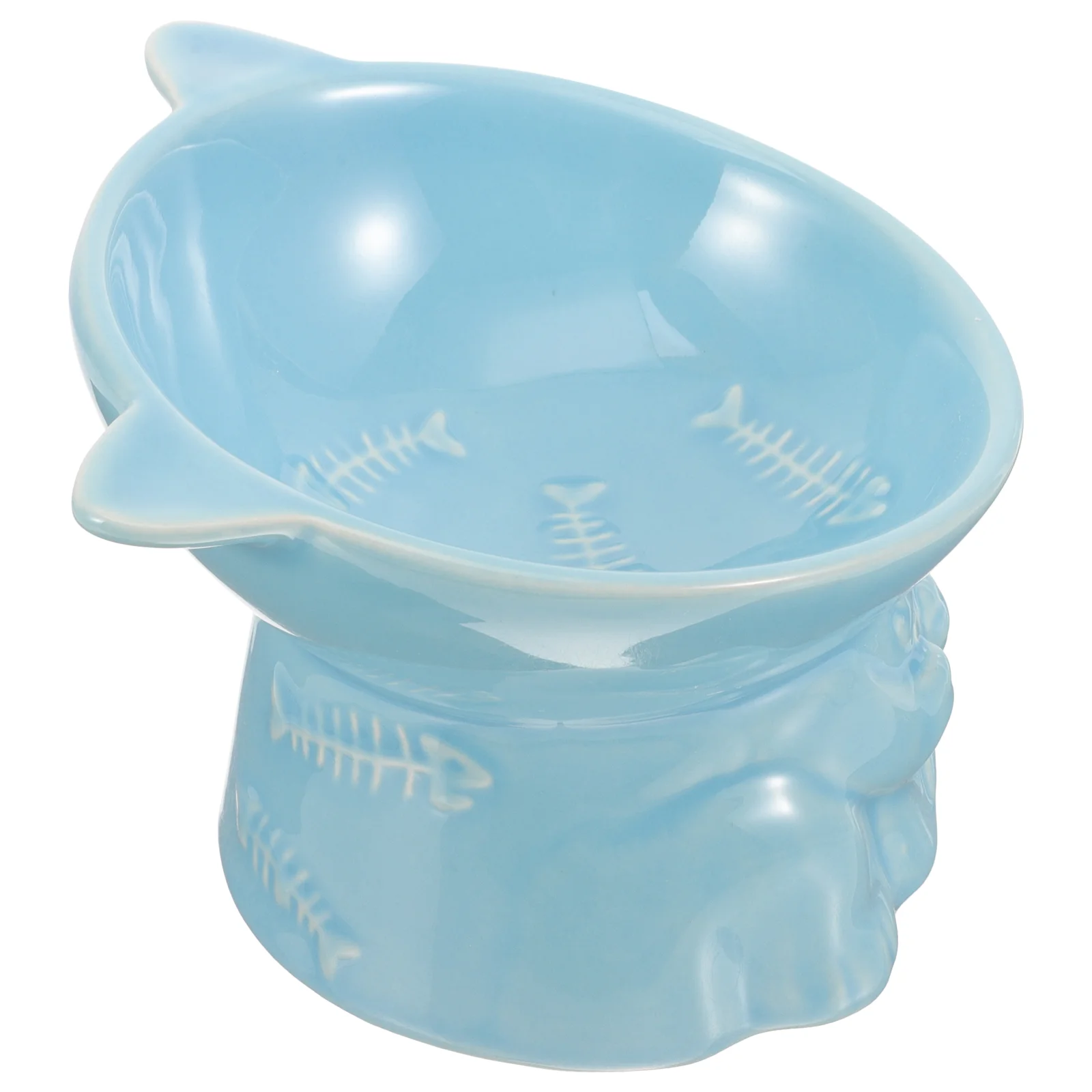 

Ceramic Cat Bowls Pet Water And Food Fish Bone Elevated For Cats Ceramics Indoor