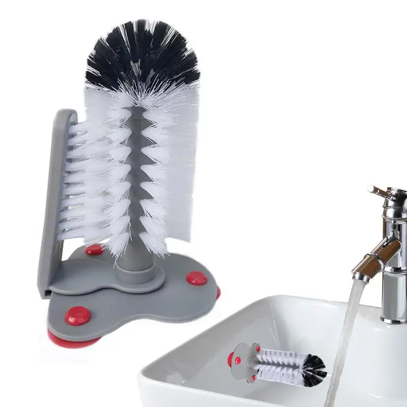 

Water Bottle Cleaning Brush Glass Cup Washer With Suction Base 360 Degrees Bristle Brush For Deep And Effective Cleaning