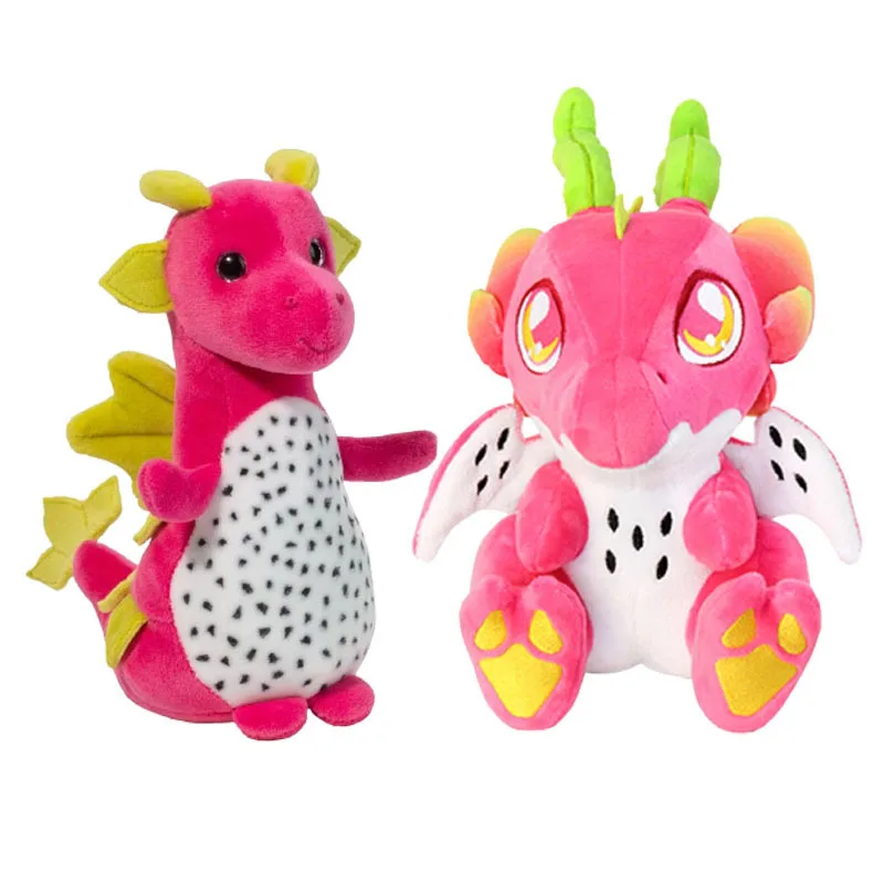 20cm Kawaii Dragon Fruit Macaroon Plush Toy Kawaii Pitaya Dinosaur Stuffed Animal Toy Soft Kids Toy Plushie Gift for Kids Girls