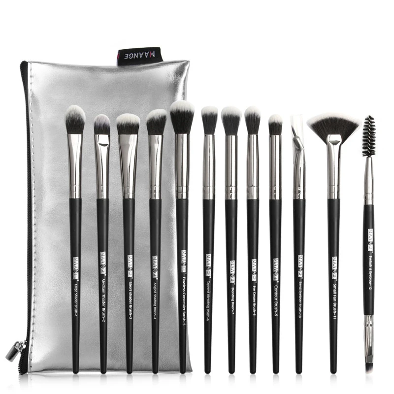Набор кистей для макияжа 12 шт. косметическая пудра тени век основа румяна