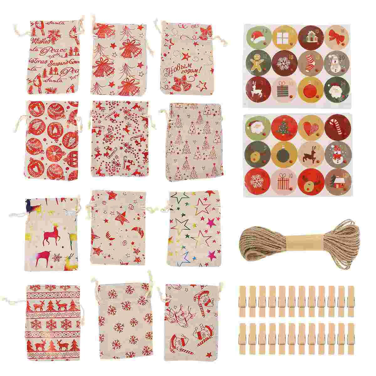 

Bags Christmas Gift Bag Holiday Xmas Favor Storage Mini Pouches Candy Jewelry Cookie Merchandise Souvenir Drawstring Presents