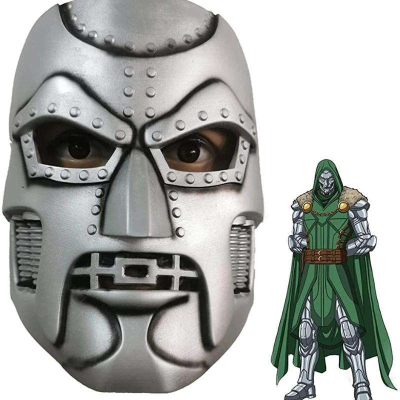 Superhero Dr Doom Cosplay Mask Victor Von Doom Latex Helmet Mask Halloween Party Costume Accessories Props