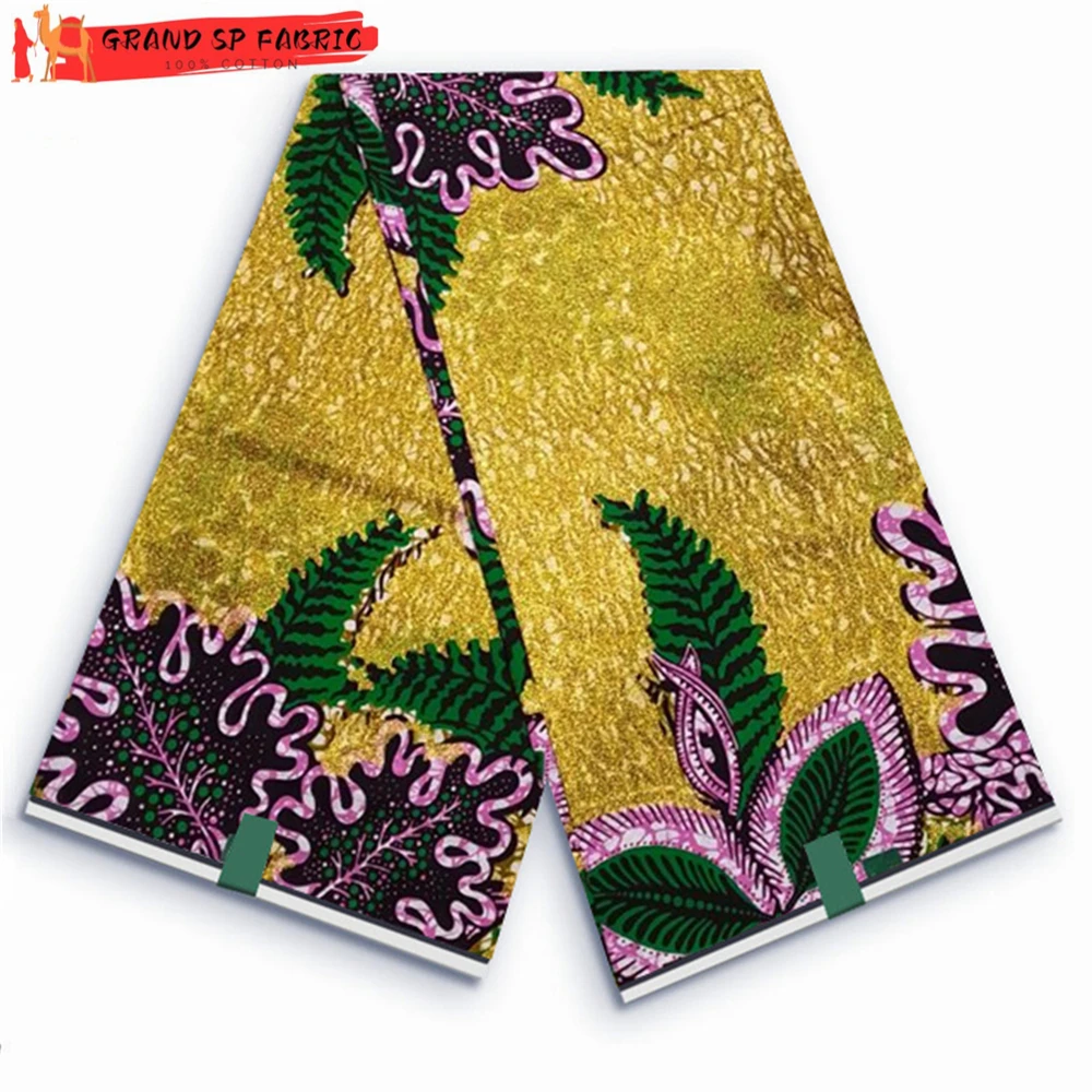 

Grand Super 100% Cotton African Wax Fabric High Quality Wax Print Ankara Fabric For Sewing 6yards Women Fabric VL-94