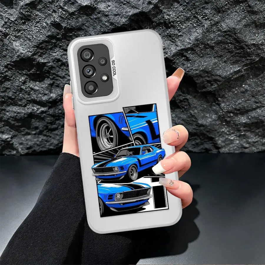 Фото Чехол для Samsung Galaxy A06 A07 A04 A05 A54 A51 A52 A71 A50 A72 A56 A03 A10 A20, задняя крышка для телефона, дизайн «Мускул-кар» с мультяшным рисунком №5