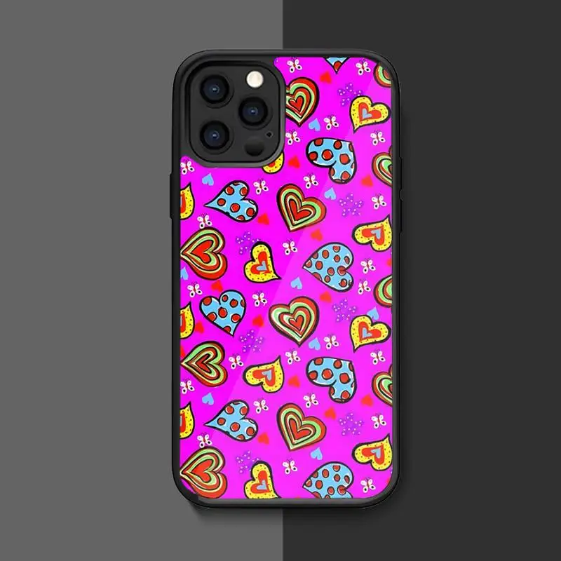 Colorful Heart Love Phone Case For Iphone 14 Pro Max 12 11 13 Mini 7 8 6 Plus Se Xr X Xs 2020 Fundas Shell PC+TPU Cover images - 6