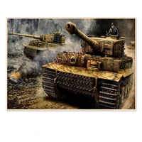 tiger tank art drawing ww ii panzer poster ger wehrmacht military picture wall hanging vintage kraft paper painting wall decor