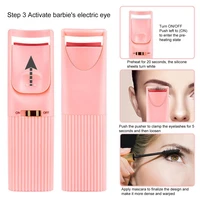fashion heated eyelash curler usb charging long lasting styling portable natural curl electric eyelash roller tool makeup tool