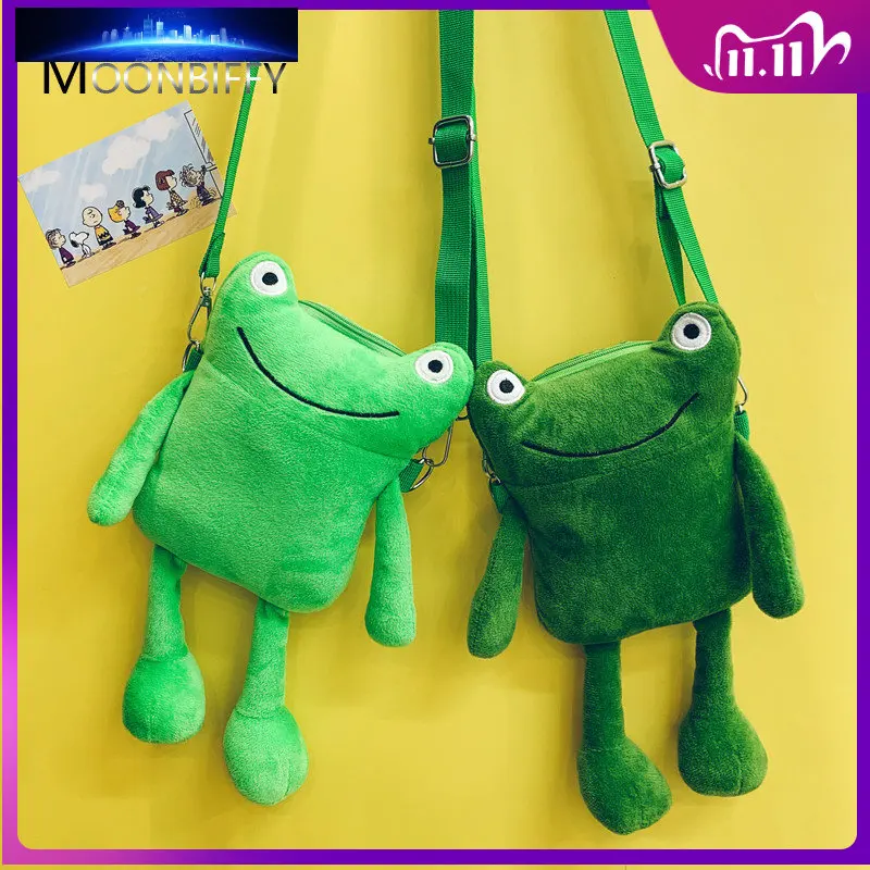 

Frog Bag Women Animal Cartoon Frog Shoulder Messenger Bag Funny Cute Plush Bag Cosplay Props Girls Gifts