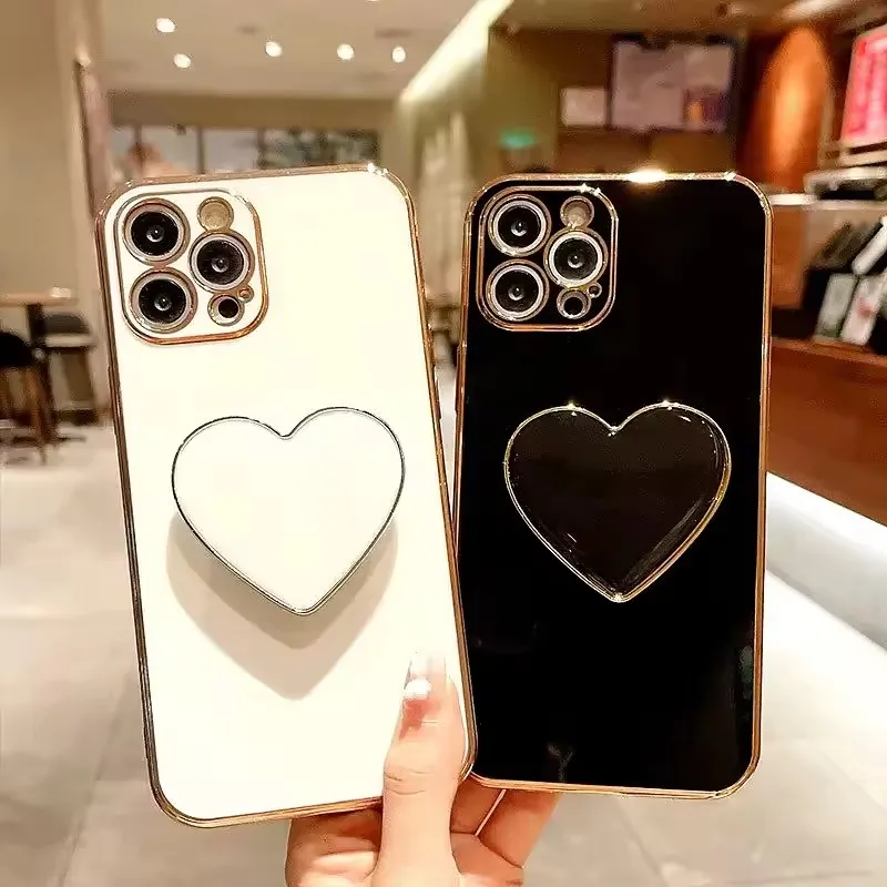 Фото Чехол-держатель в форме сердца для Xiaomi Redmi 14C 13C 12C 10C 9C A3 A2 A1 Plus Note 8 9 10 11 12 13 14 Pro Plus 5G Soft Cover №1