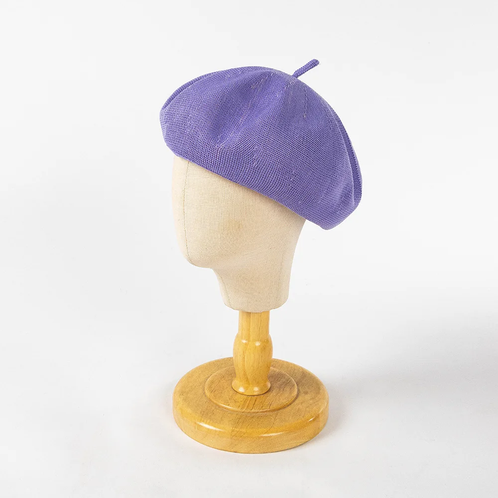 Chilren Knit Breathable Beret Girls Painter Hat Boy Casual Hats Solid Colorful Flat Caps Wholesale | Berets