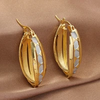 anglang hoop earrings top fashion loop hoop earrings gold color simple stylish women jewelry earrings dropshipping