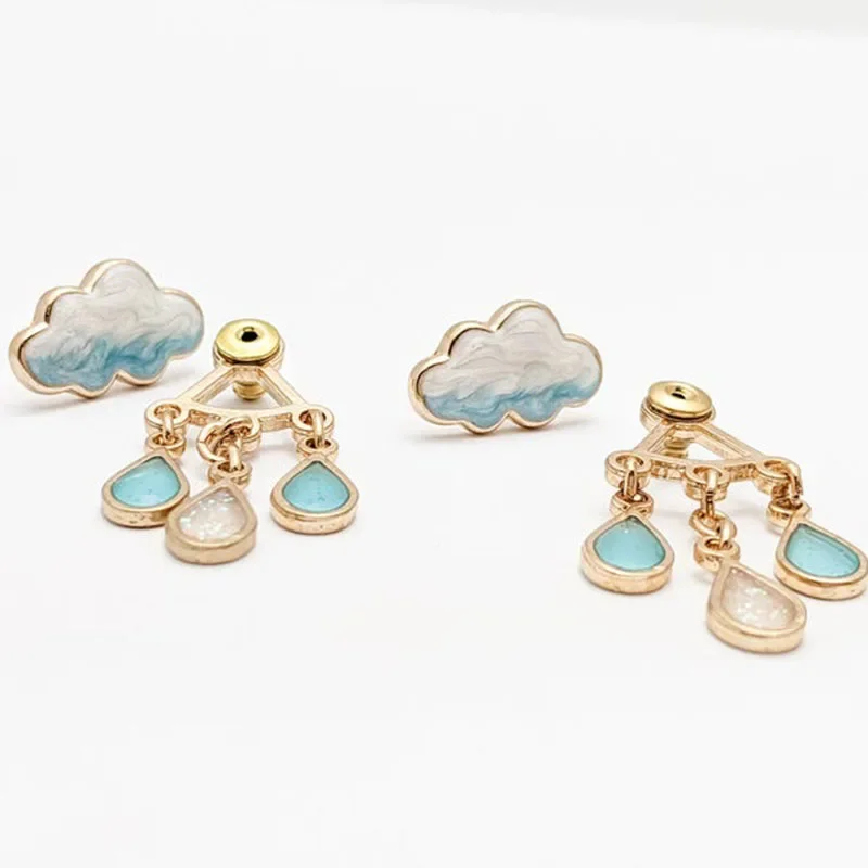

Оригинальные милые висячие серьги в форме облака синего дождя для женщин 2022 Милая Белая глазурованная Очаровательная бижутерия