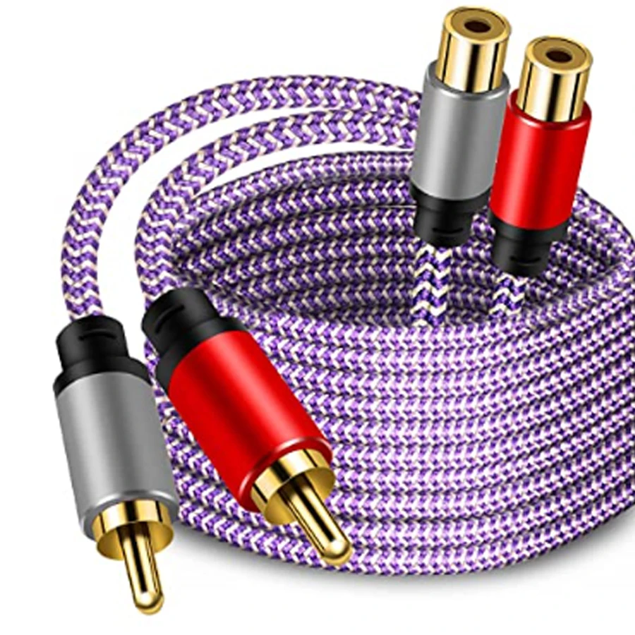 

Audio cable RCA*2 male to female gold-plated head purple, suitable for TV movies, etc., lossless sound quality, high-end quality