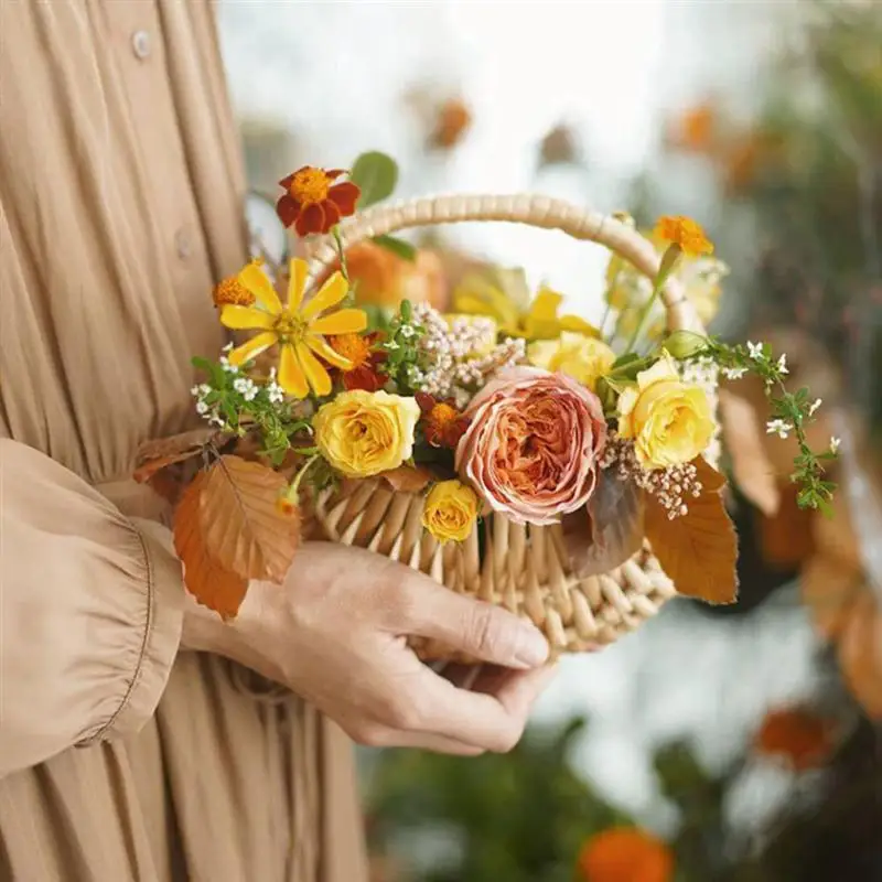 

Hand Woven Flower Storage Basket Mother's Day Flower Basket Gift Storage Basket