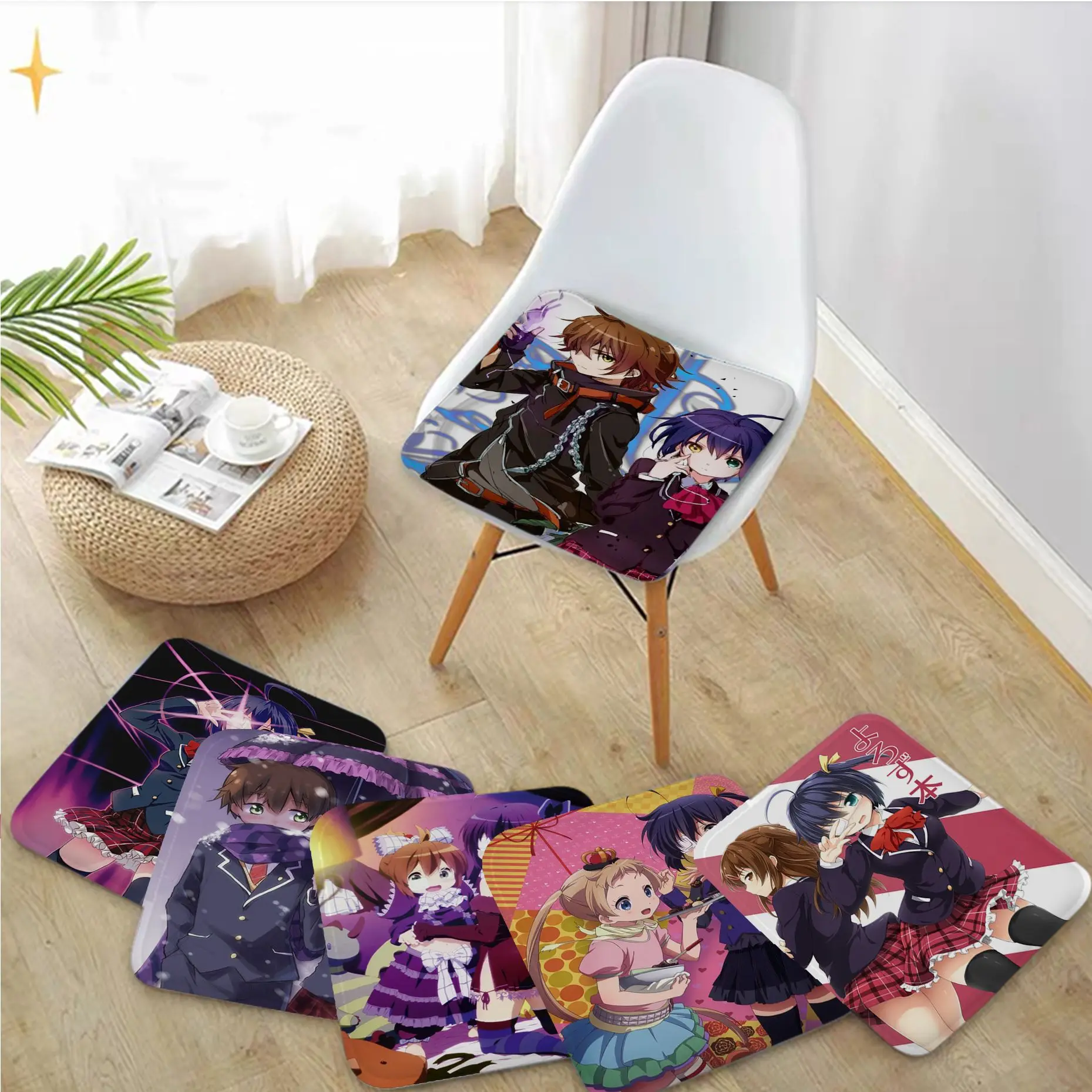 

Подушка для сидения Love Chunibyo, простота в использовании, разноцветная, из губки, для офиса, столовой, дивана, Нескользящая подушка