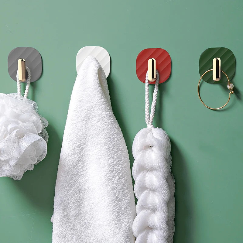 

4Pcs Strong Luxury Style Adhesive Wall Hooks Hanger Punch Free Wall Hook Hanger Glass Kitchen Bathroom Hooks for Towel Handbag